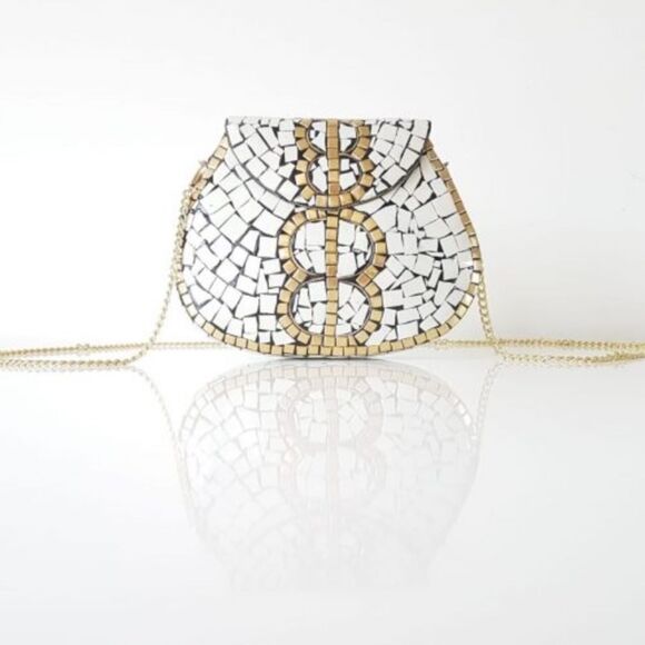 RAMLA | Porte-Moi mosaics bag NEW absolutely stunning handmade bag retail $145 - Picture 5 of 7